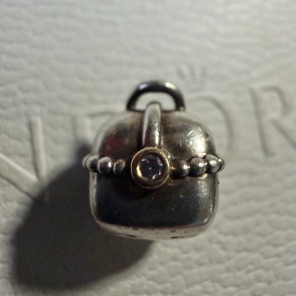 Pandora Jewelry - Authentic PANDORA PURSE Silver W/  CZ CLIP 14K YELLOW GOLD